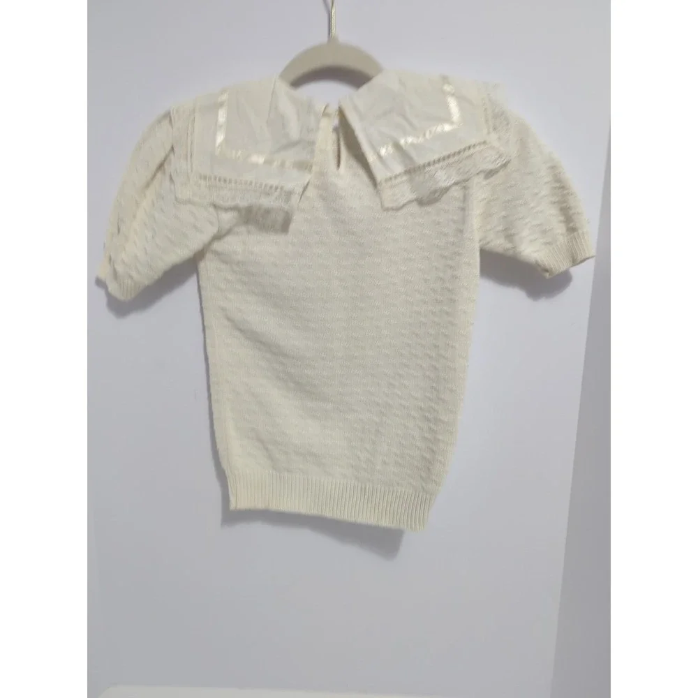 Vintage 80s Gunne Sax Jessica McClintock Girls Dress Prairie L 2 piece sweater